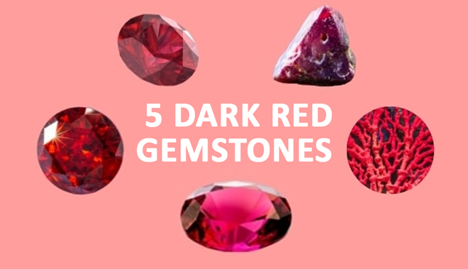 5 dark red gemstones