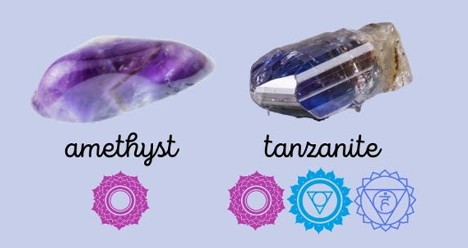 Amethyst vs Tanzanite stones