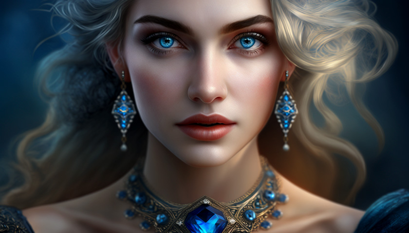 Girl with Blue Onyx Jewelry