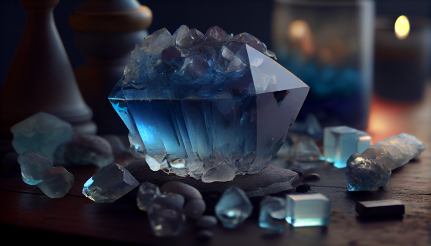 Blue Fluorite on the table