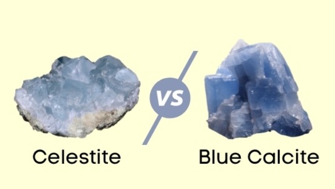 Celestite VS Blue Calcite