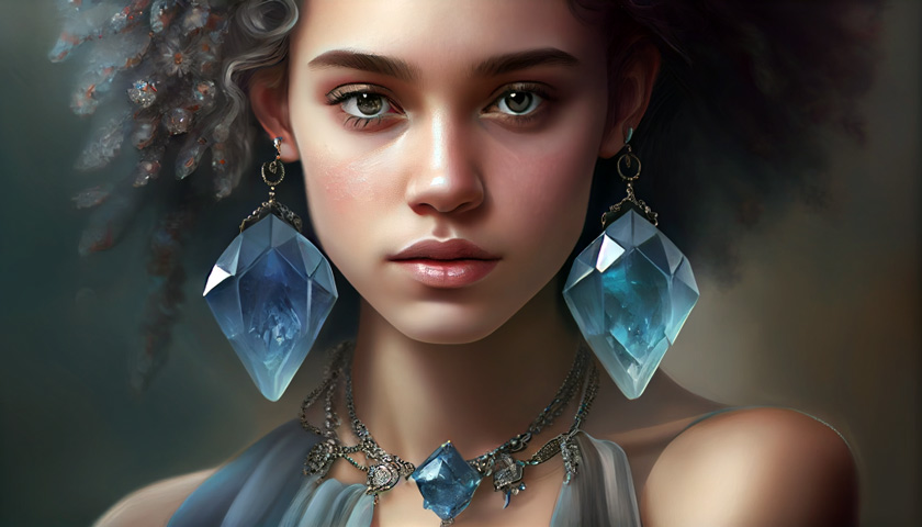 Girl with Blue Fluorite Jewelry
